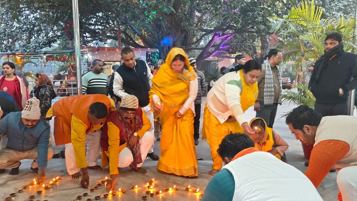 Celebrated by donating lamps at Buddha Ghat of Hiranyavati River.