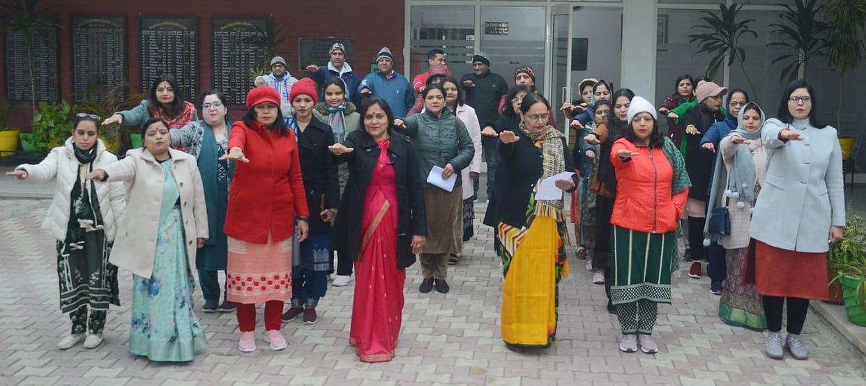 Oath administered to girl students to fight against atrocities