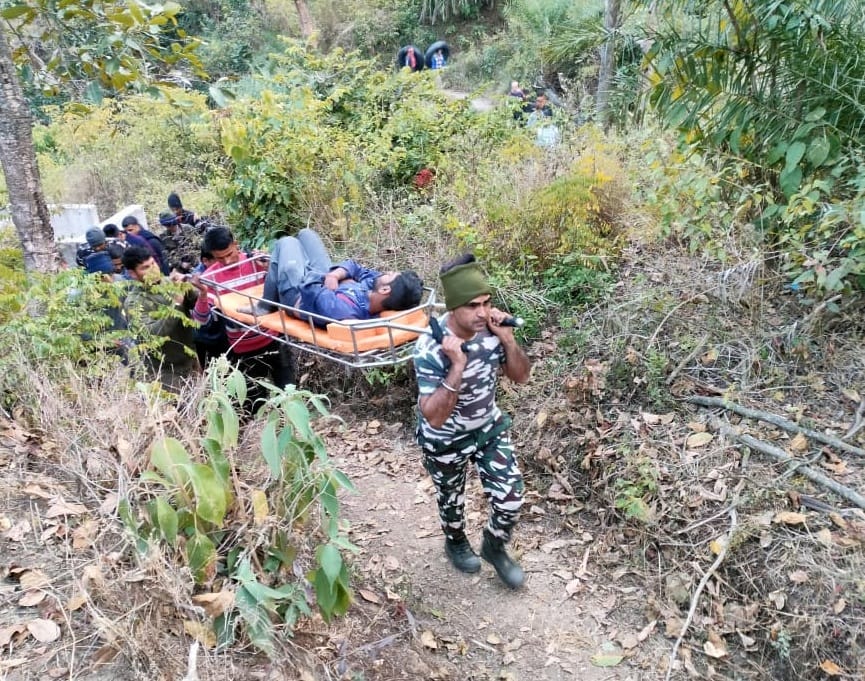 Youth fell from hill, saved by SSB jawans