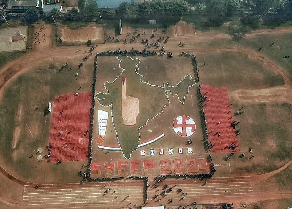 Made people aware about voting by making rangoli in the stadium