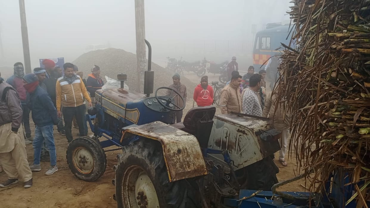 Farmer carrying sugarcane dies in road accident