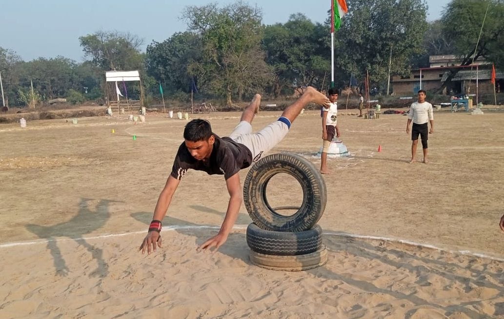 Raj is honing talents by turning the village garden into a playground