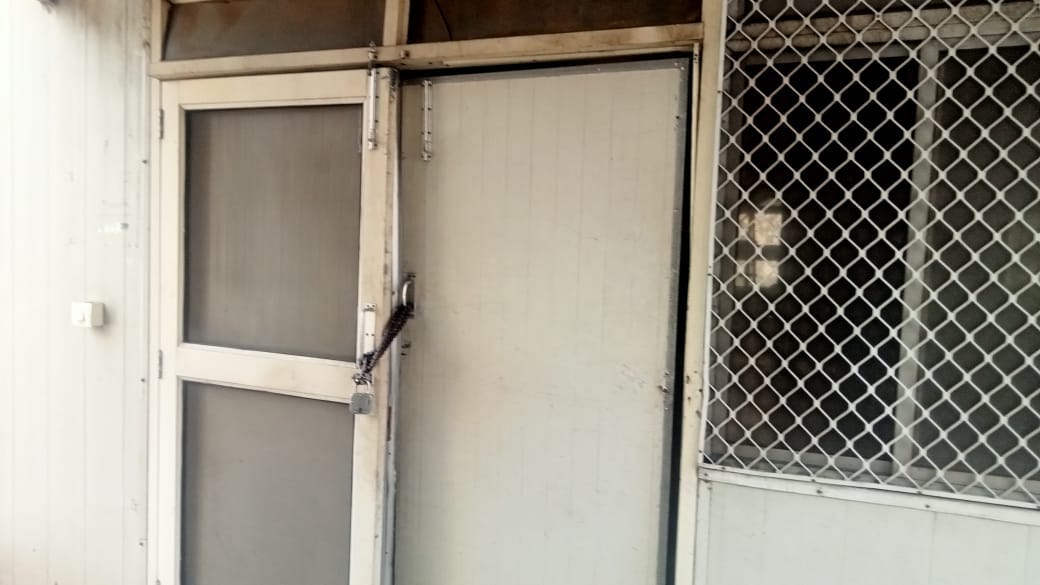 Rain shelter locked without permission, notice