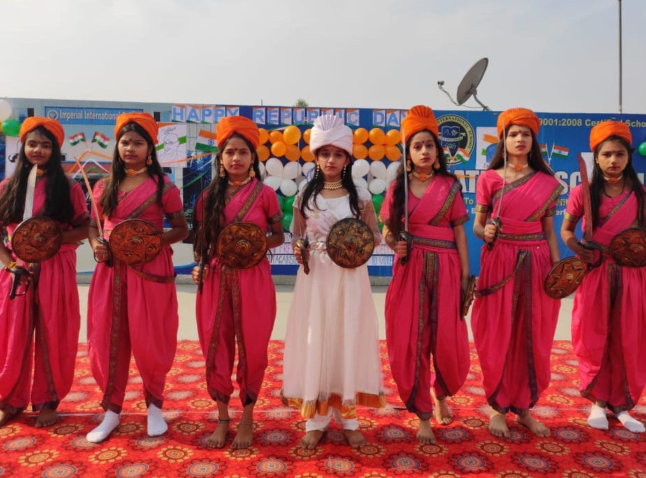 Tricolor hoisted in schools, students danced to national songs