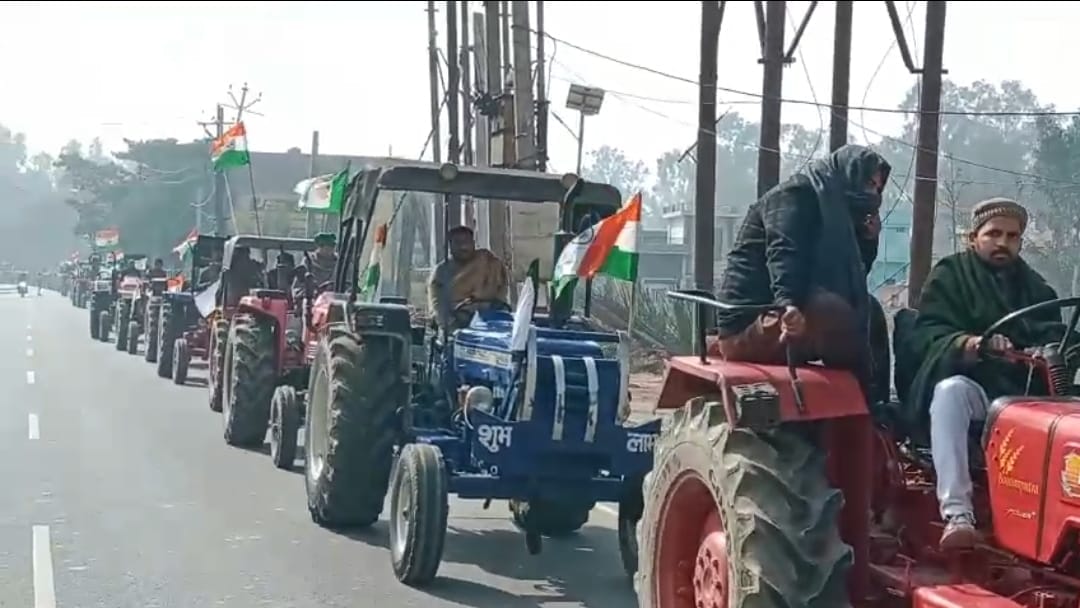 BKU Tikait took out Tricolor Tractor Yatra