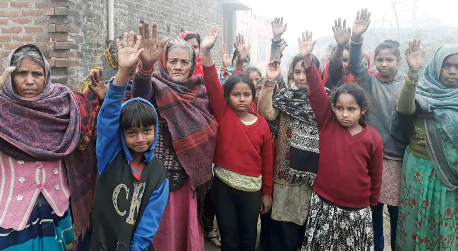 Protest against forest department for burning firewood
