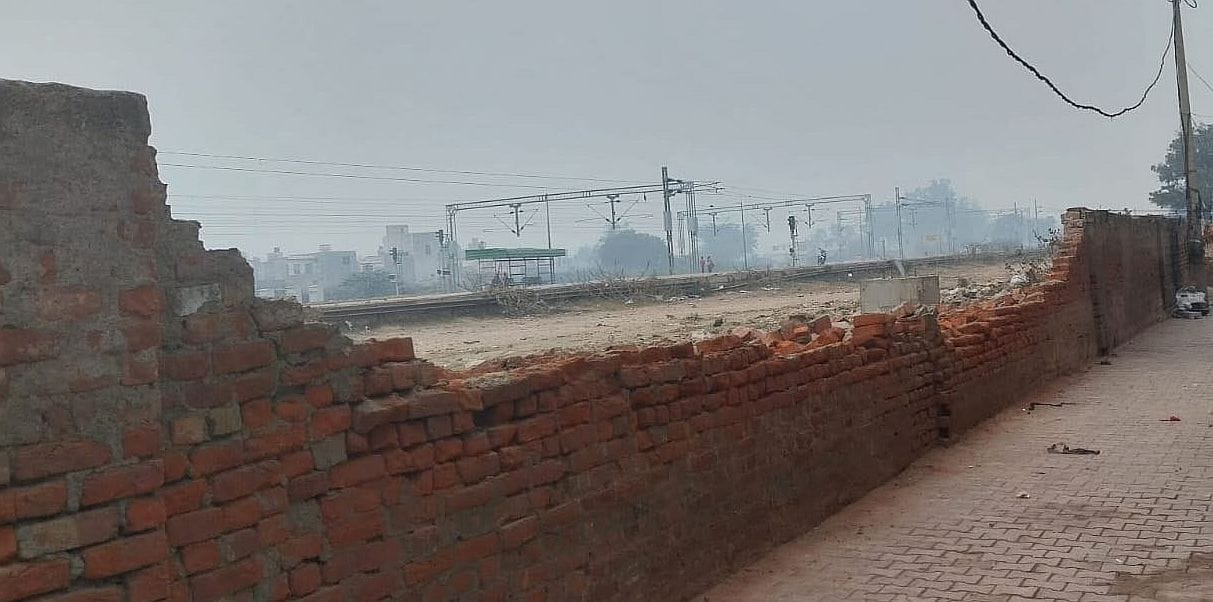 Railway wall collapsed again, administration is not taking care