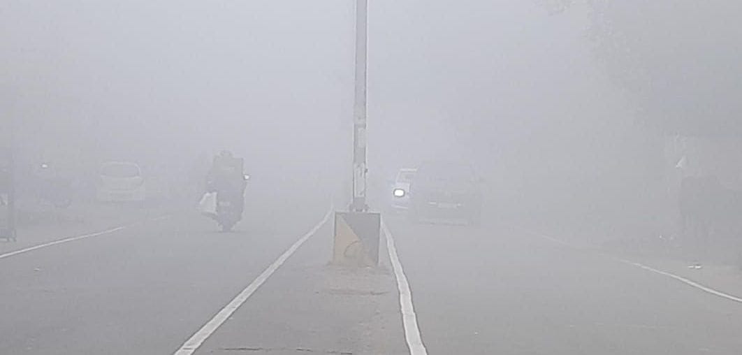 Dew rained like drops, visibility remained five meters due to dense fog