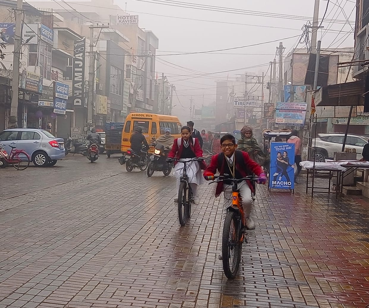 Weather changed: fog in the morning and then drizzle
