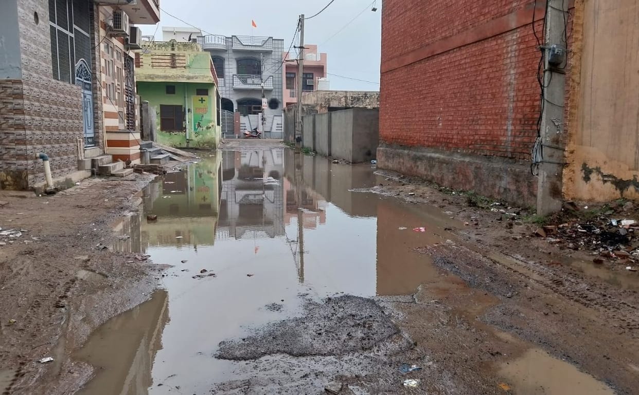 Streets flooded due to light rain