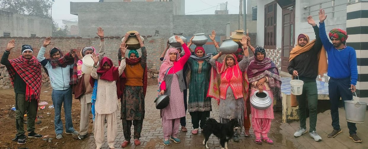 Protest against supply of contaminated water