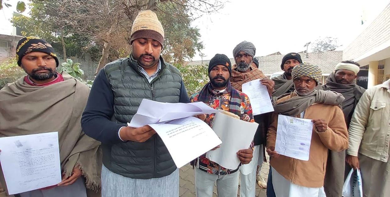Villagers of Jandwala accused the Sarpanch and Village Secretary of rigging in the bidding of plots