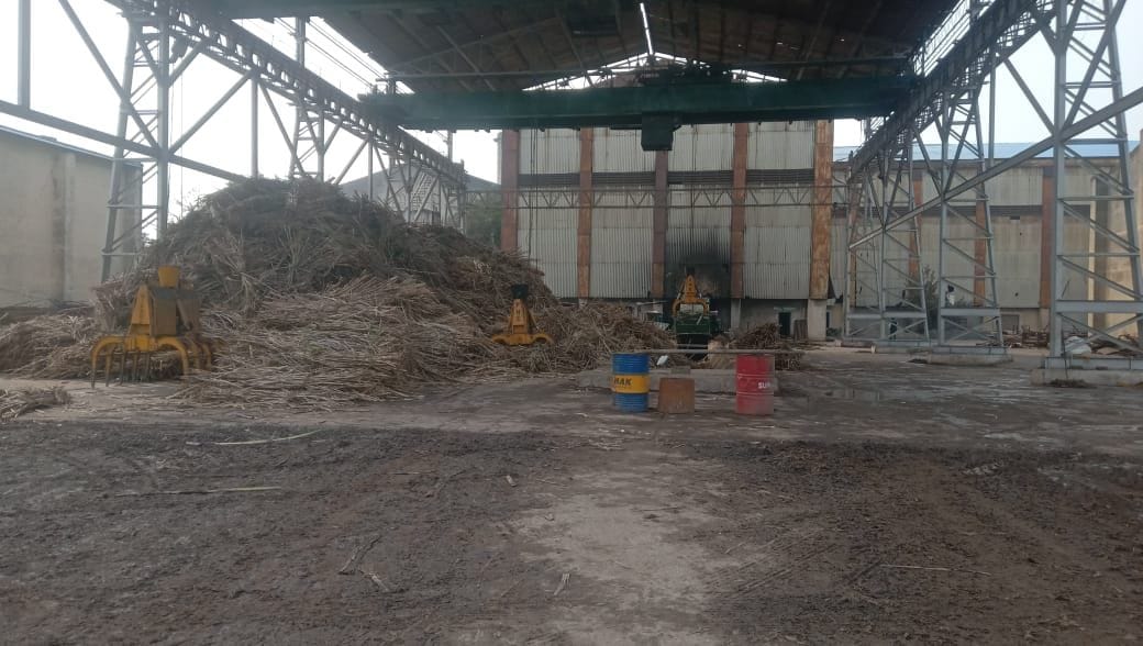 Crushing starts as soon as sugarcane arrives in the mill after 29 hours.