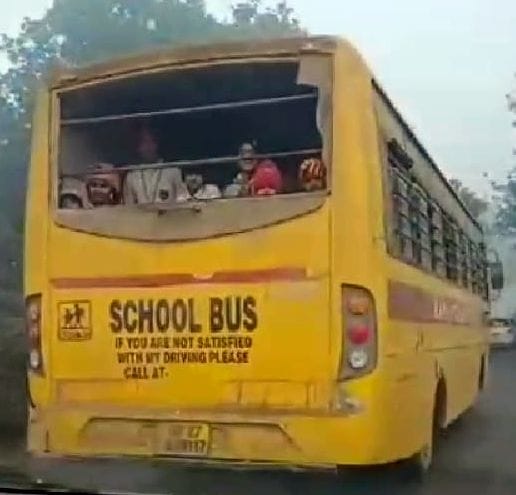 School bus ran without mirrors...innocent children shivered in cold, video went viral
