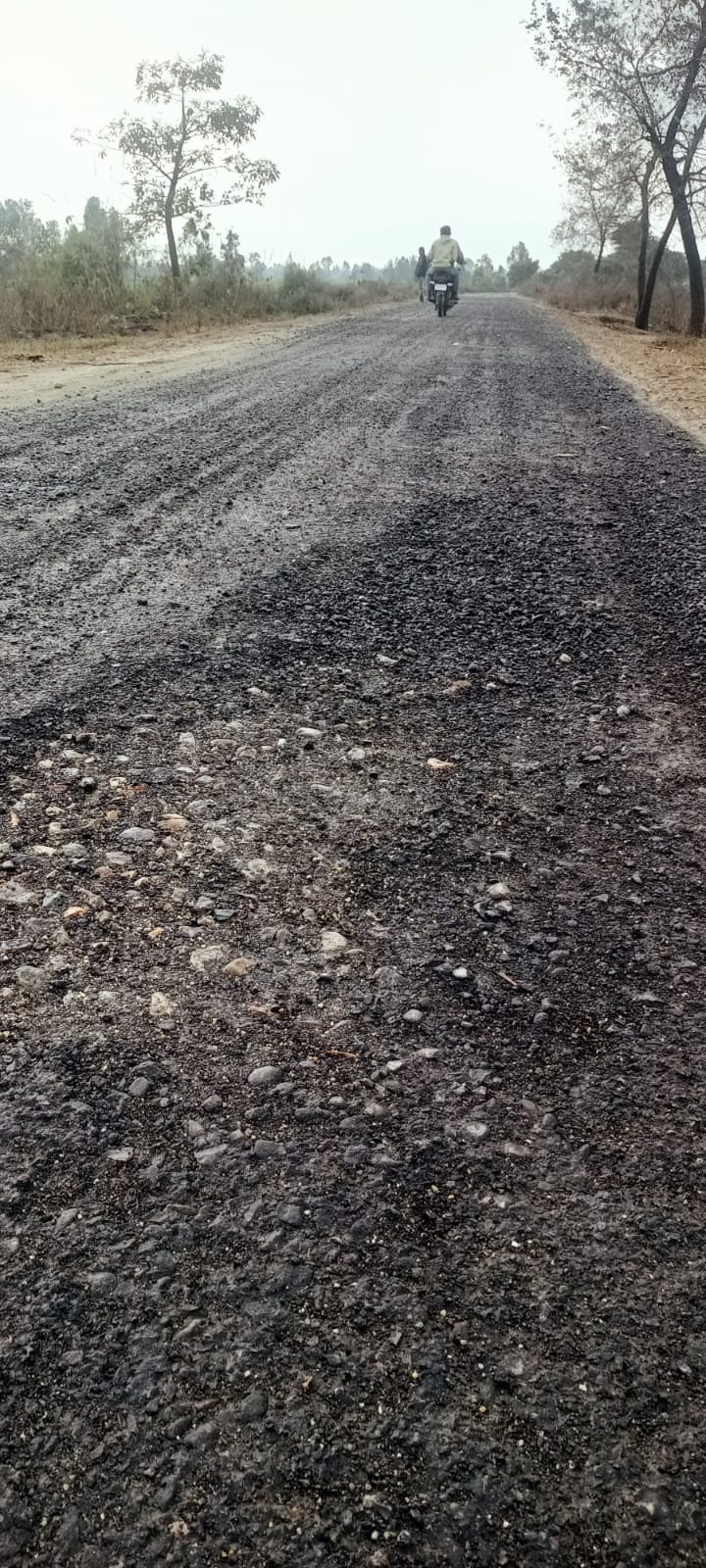 road uprooted at many places due to rain in pilibhit