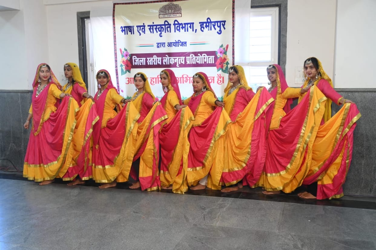 Shubham musical group Dangdi tops in district level folk dance competition.