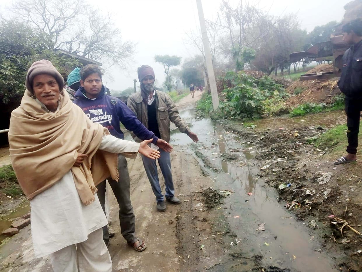Villagers struggling with the problem of filth and waterlogging