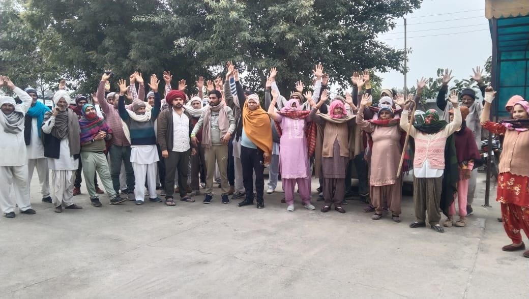 Villagers demonstrated to demand opening of road in the village