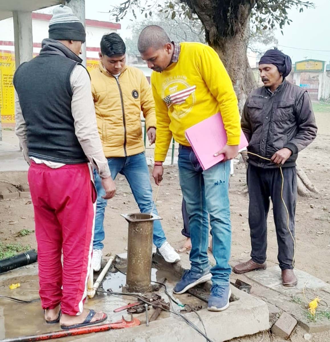 Investigation of hand pump rebar started in Khutar, irregularities found