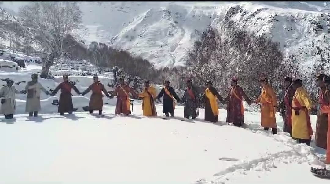 Shaini dance performed in snow for the gods who have come to earth