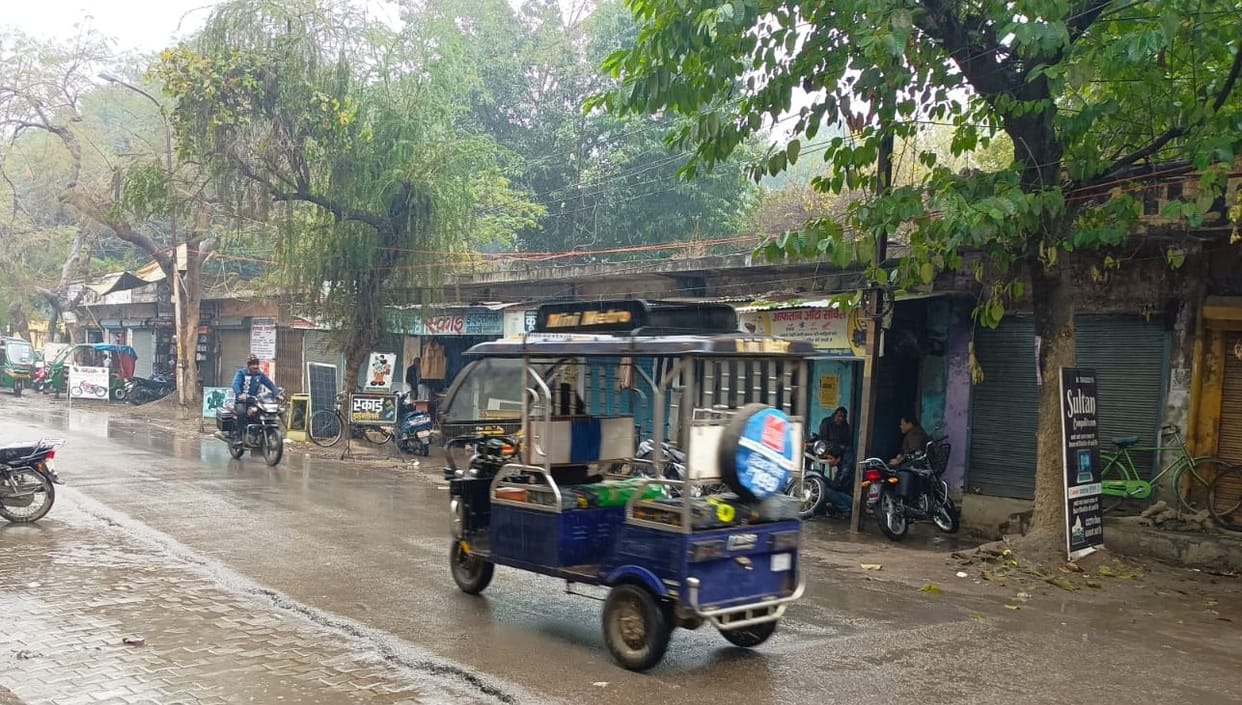 Rain and hail increased the coolness, temperature dropped by five degrees