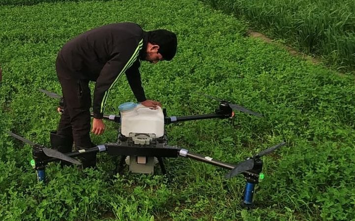 Farmers are now spraying nano urea with drones