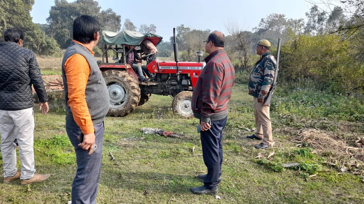 Tractor operated on crops sown on government land