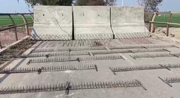 Kisan Andolan: Roads Were Broken, Nails Were Driven On The Highway, Barbed Wire Was Laid. – Fatehabad News