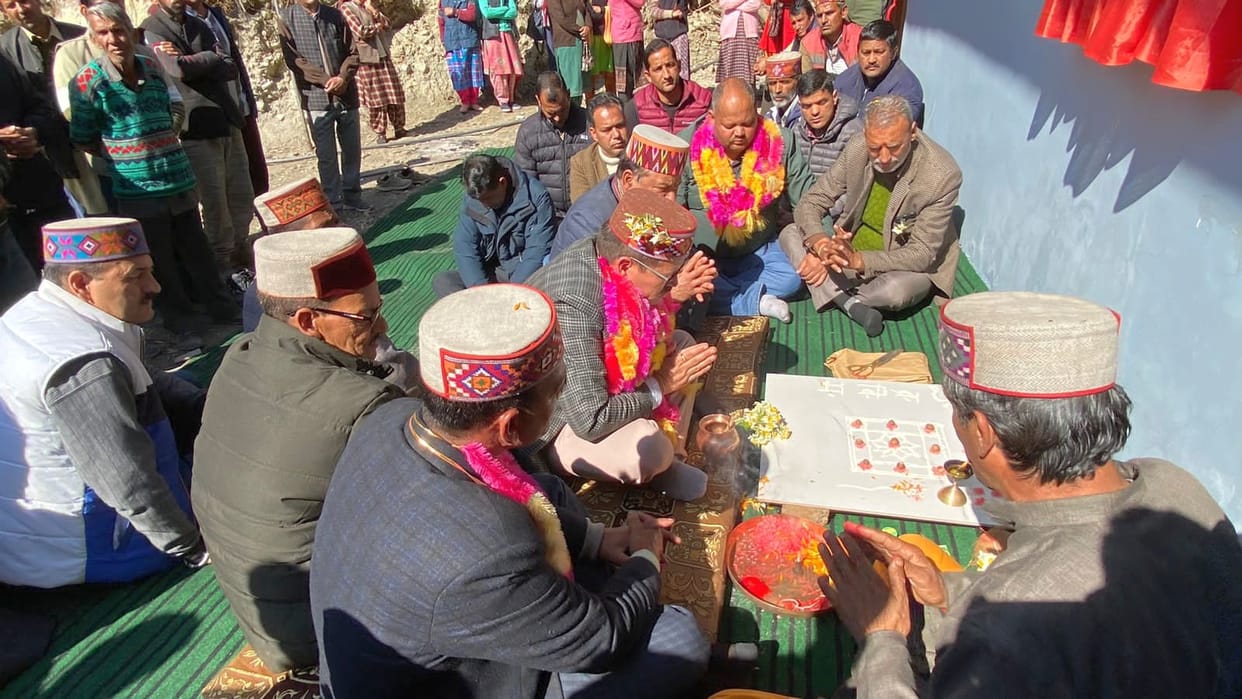 Inauguration of community building in Ghartgad