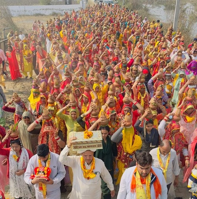 Bhagwat Katha begins with Kalash Yatra