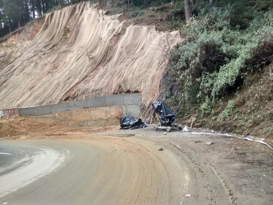 Hill protection work near Tilaun in final stage