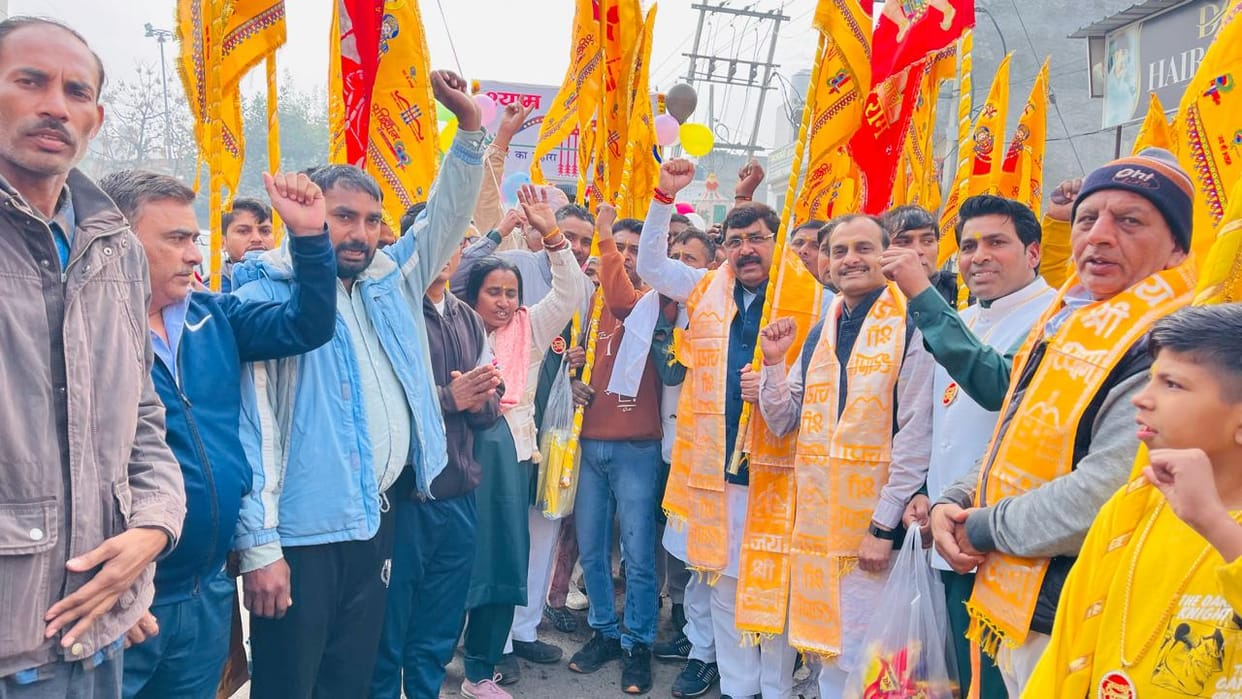 MLA Kundu inaugurates Khatu Shyam foot march from Meham