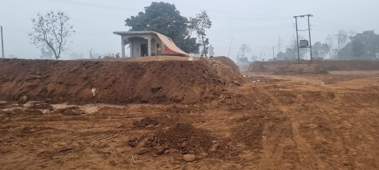 Mining mafia took away soil from government road and drain