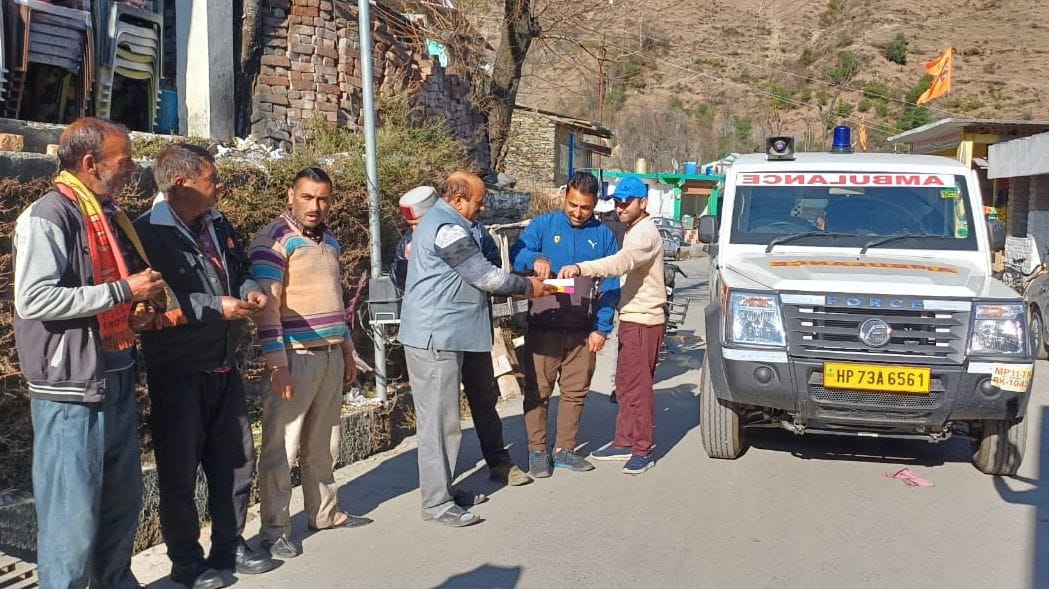 Telka people distributed sweets on arrival of ambulance