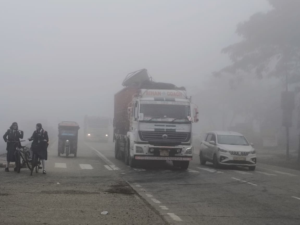 Weather took a turn: fog stopped the speed of vehicles