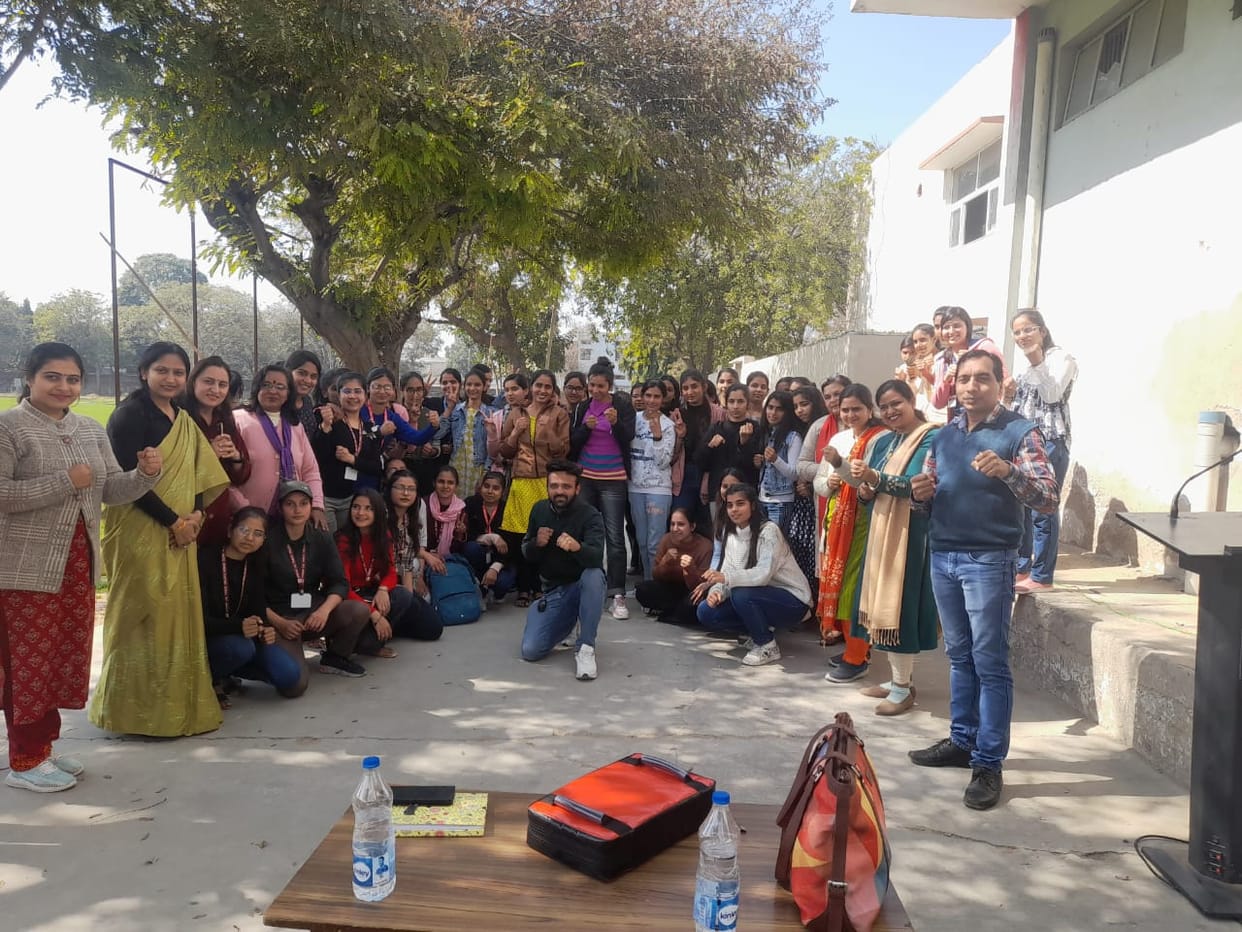 Girl students showed enthusiasm on the second day of self defense camp