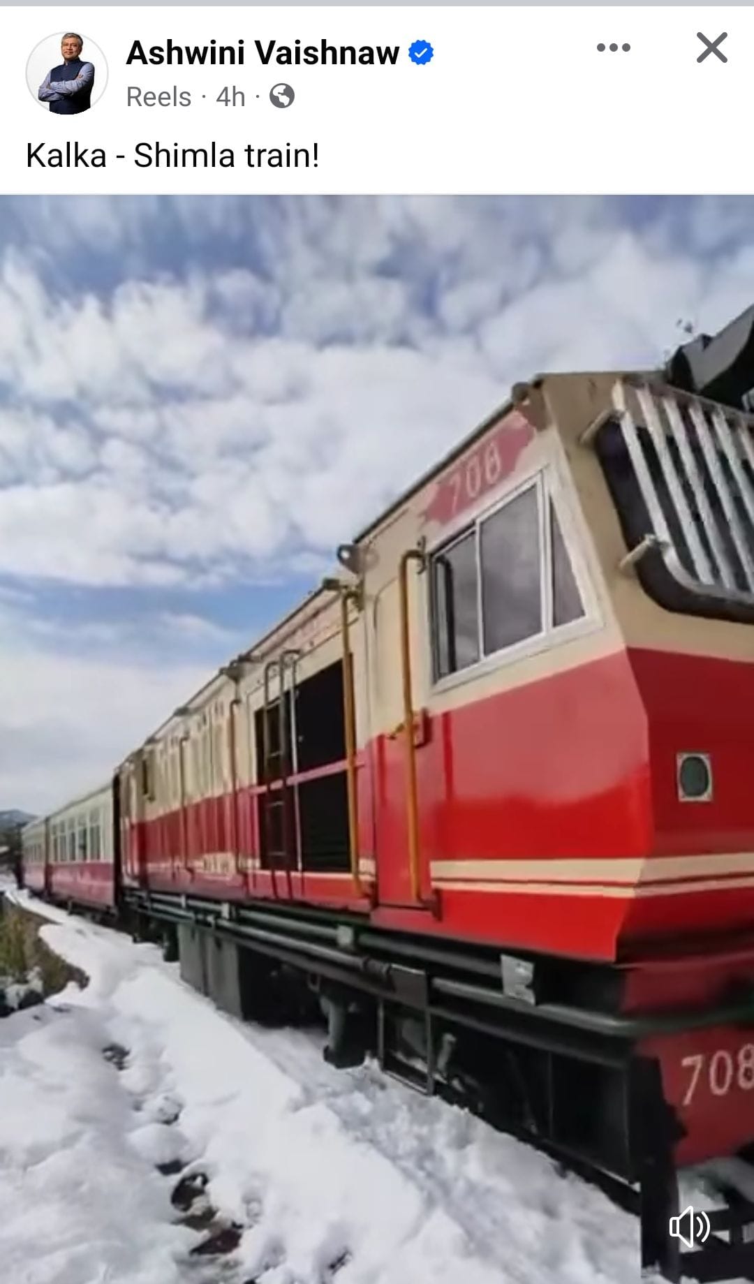 walking among snow covered hills

Toy train, Railway Minister shared video
