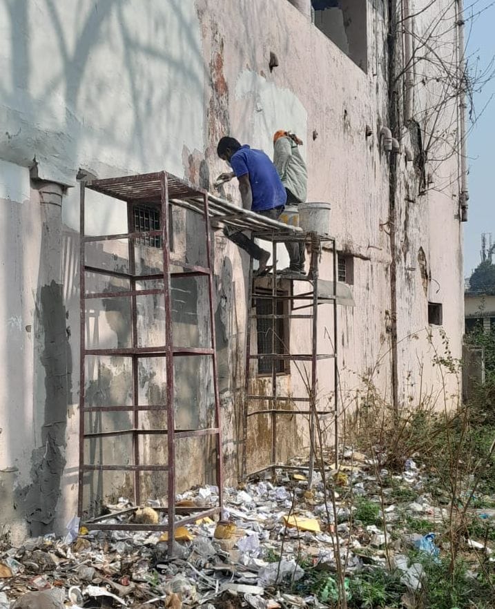 Repair work of District Ayurvedic Hospital started