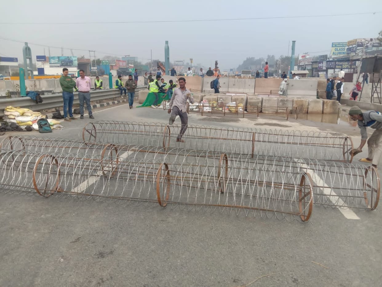 Fortification done again on Kundli-Singhu border