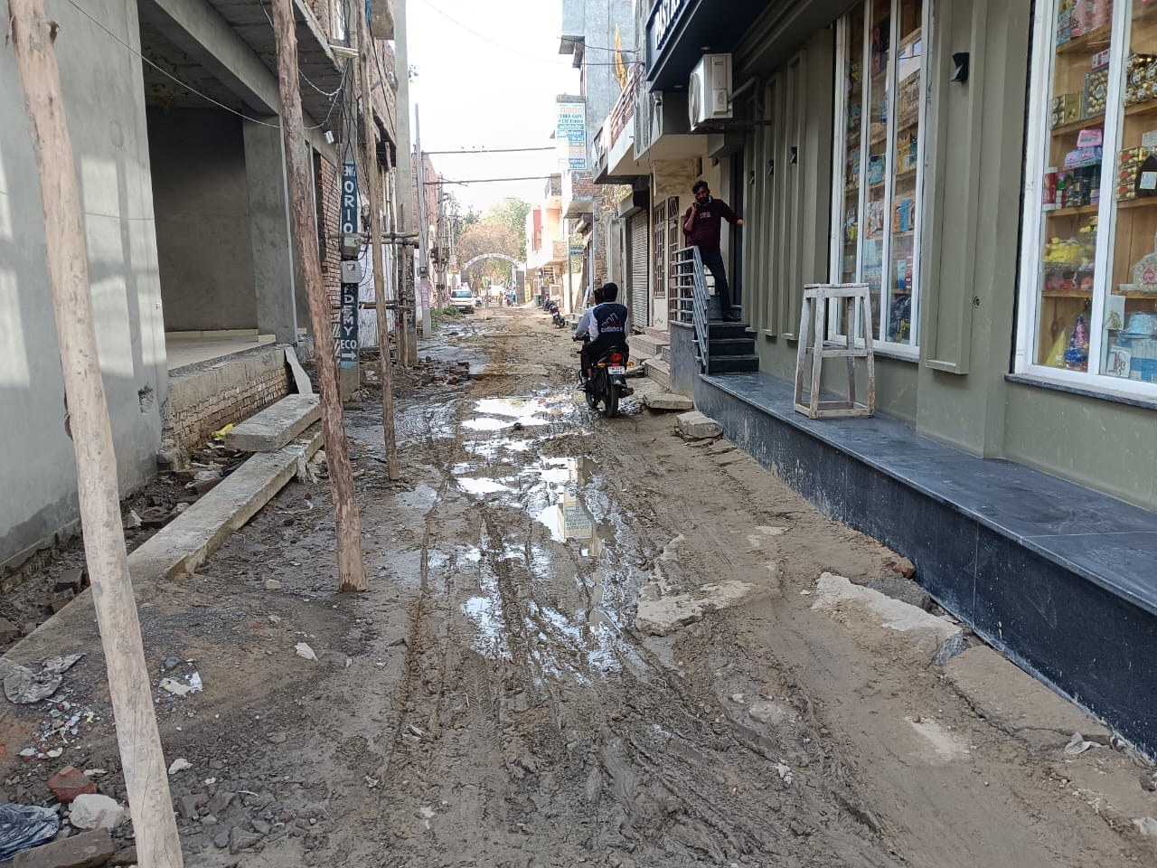 One and a half thousand students are bearing the brunt of the chaos, reaching school through mud.