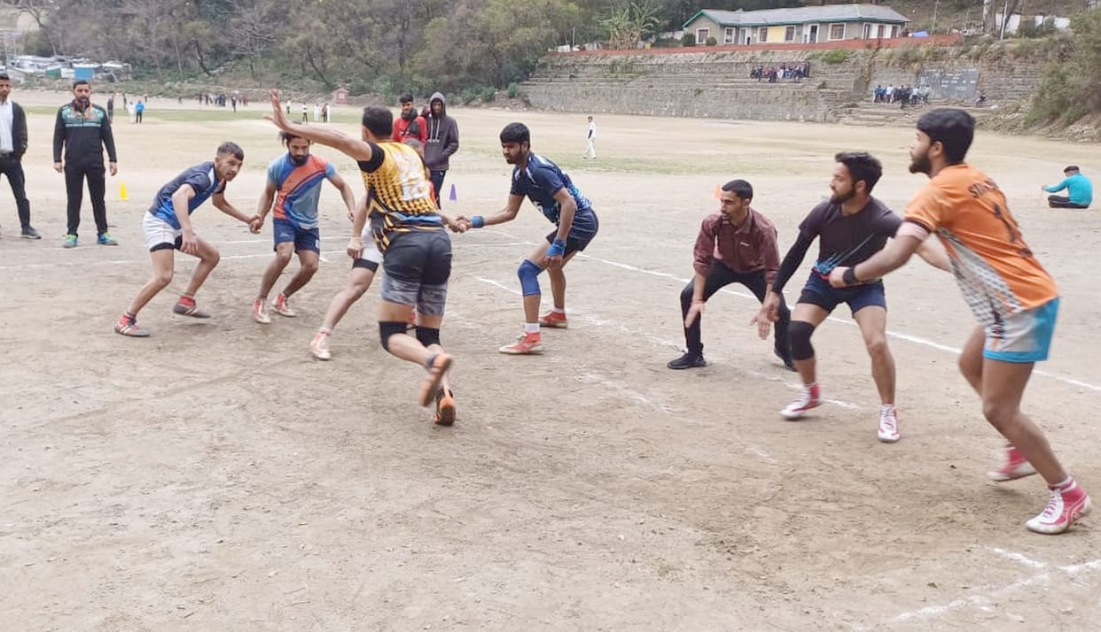 Kabaddi team's trial in police ground Bargah