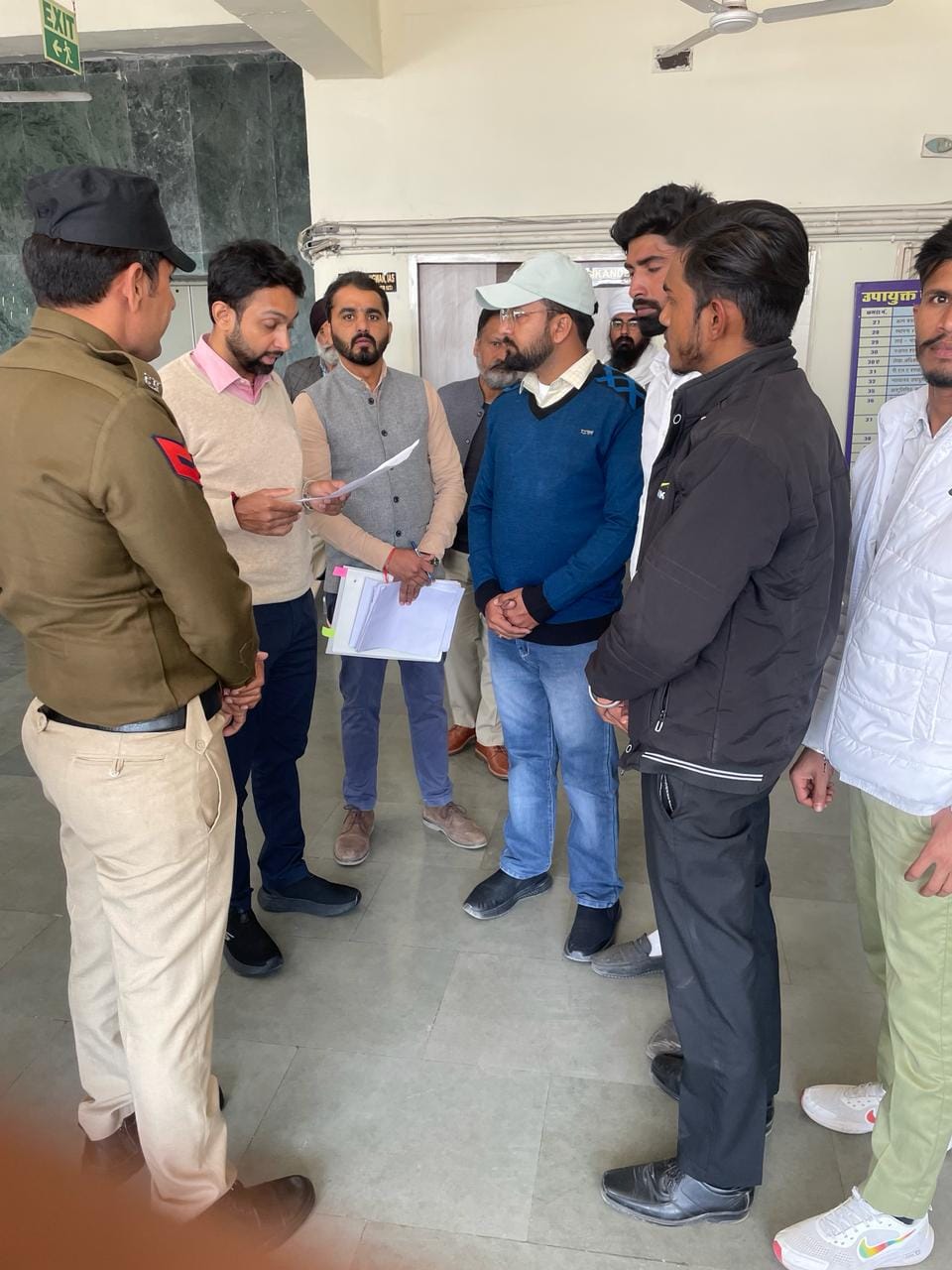 Memorandum submitted to Deputy Commissioner regarding operation of bus in village Dhanur