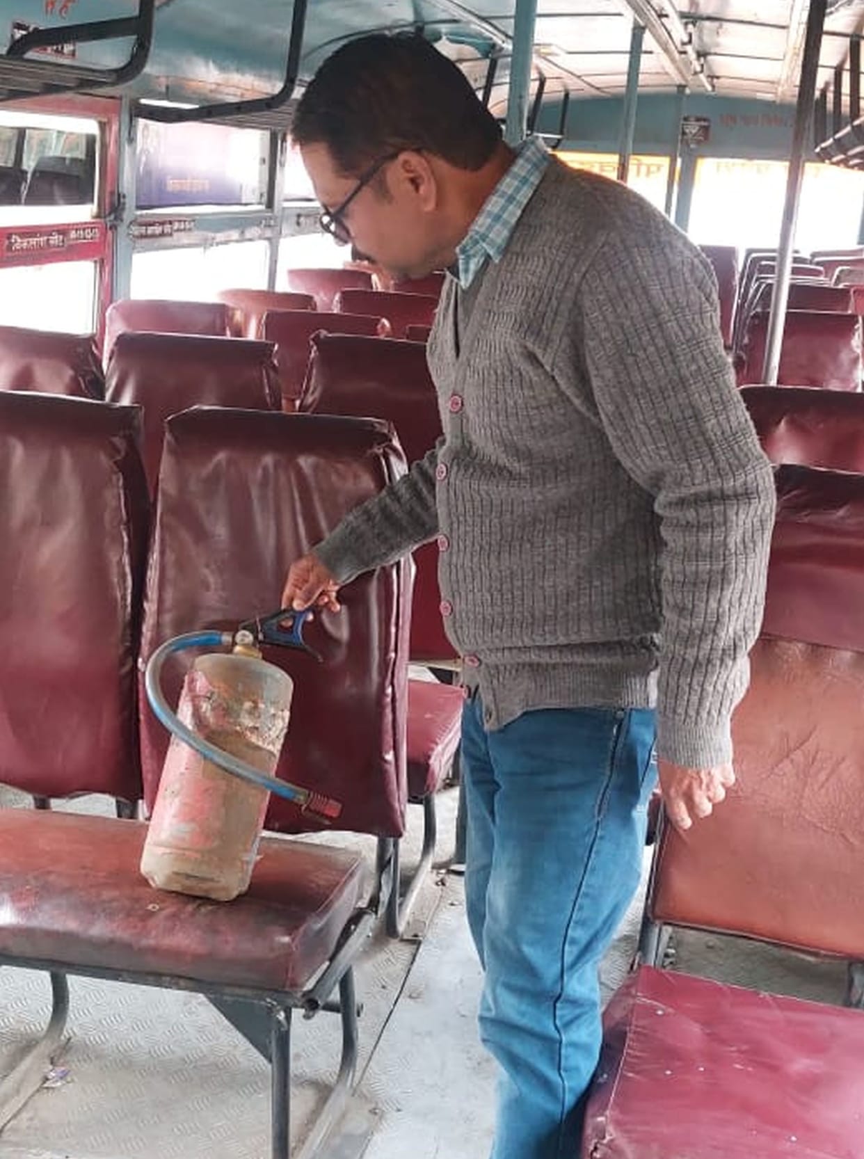 Checking of first aid kits and fire extinguishers in buses started