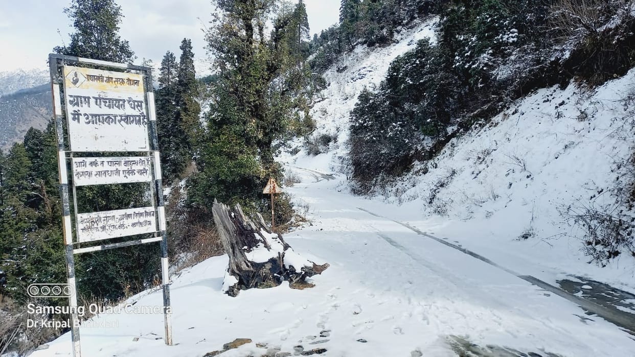 Chamoli Snowfall:  students will walk eight kilometers in snow to reach the center