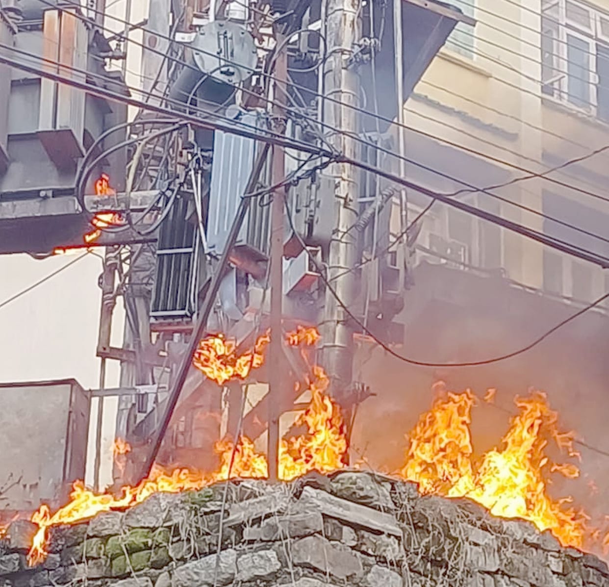 Explosion in 250KV transformer, power failure