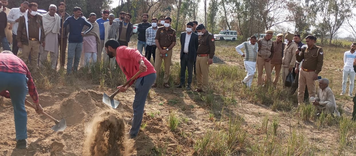 On the orders of DM, the body of an eight year old boy was taken out of the grave.