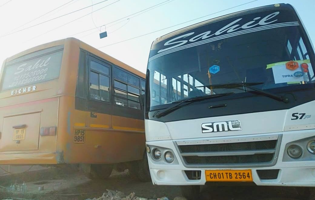 Seized three buses including school bus running without tax