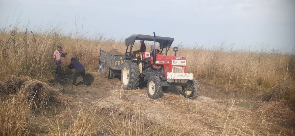 Illegal mining of soil in forest area stopped