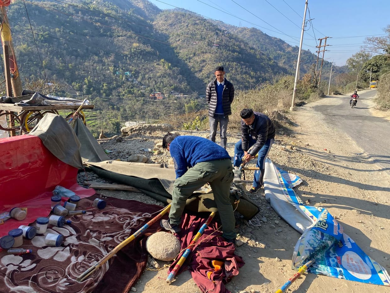 encroachers ran away leaving their belongings behind