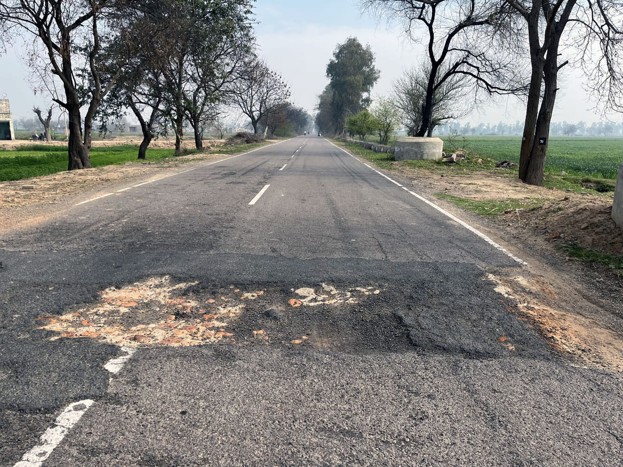 Fear of accident due to pothole in the road
